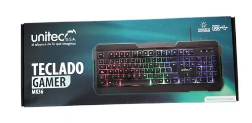 Teclado Gamer Unitec Retroiluminado Rgb