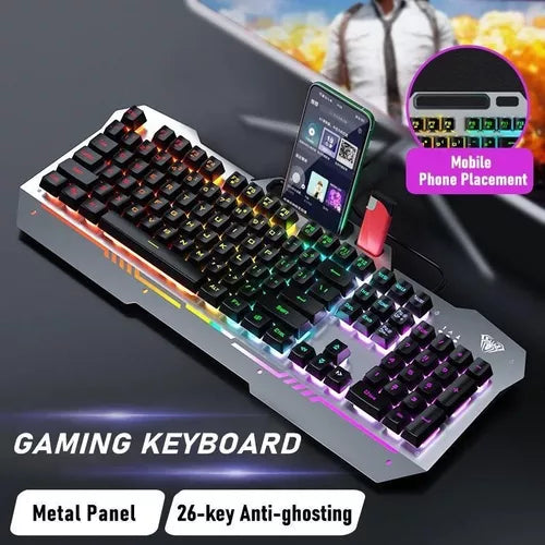 Teclado Rgb Gamer Ergonomico F3010